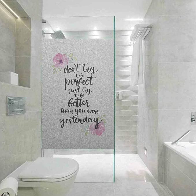 Privacy Home Bathroom Toilet Decorative 3D Window Sticker, Motivational