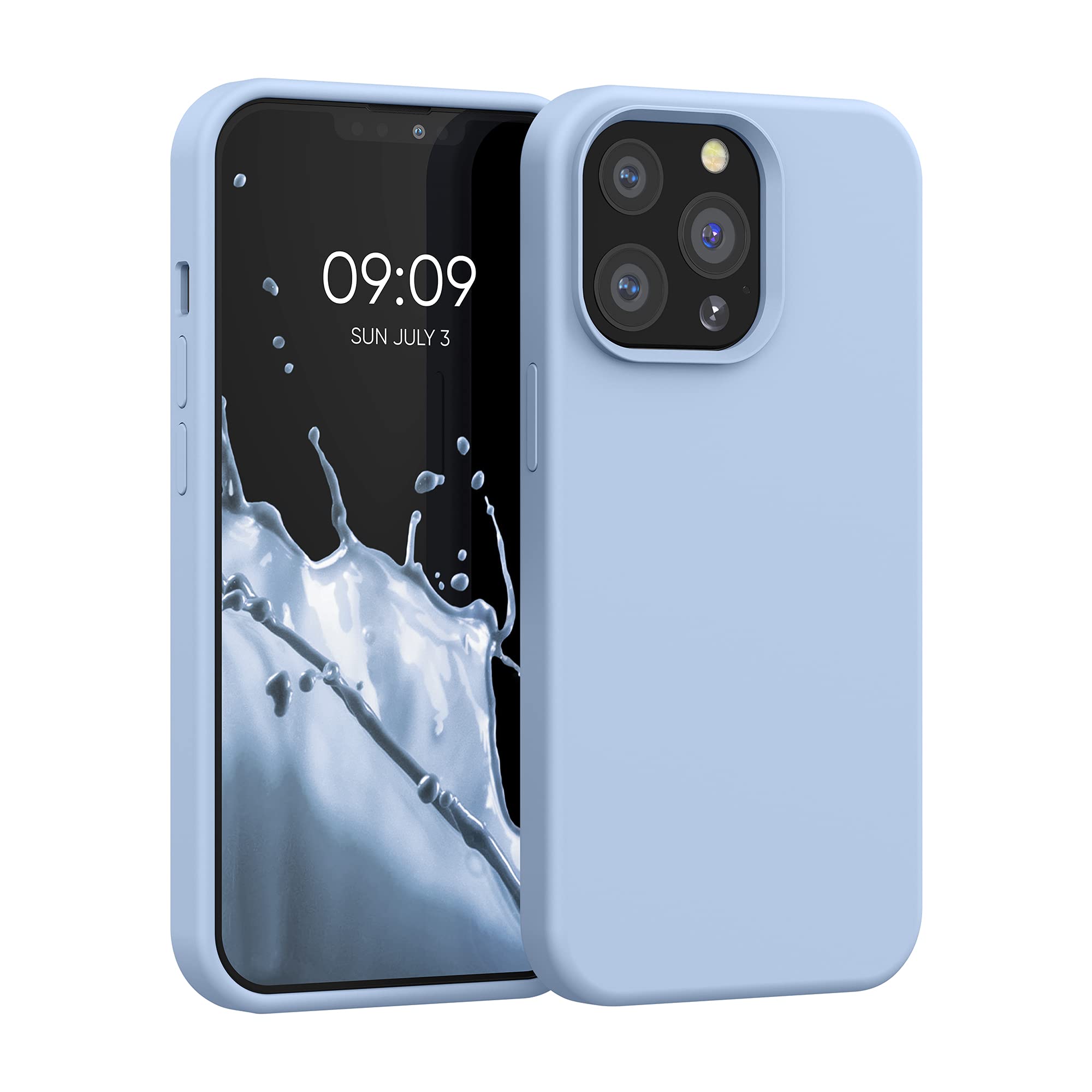 kwmobile Case Compatible with Apple iPhone 13 Pro Case - TPU Silicone Phone Cover with Soft Finish - Light Blue Matte