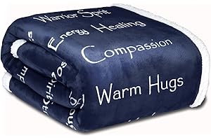 WOLF CREEK BLANKET - Compassion Blanket (Brand)- Strength Courage Super Soft Warm Hugs, Get Well Gift Blanket Plush Healing Thoughts Positive Energy Love & Hope with Fluffy Comfort (50x 65)