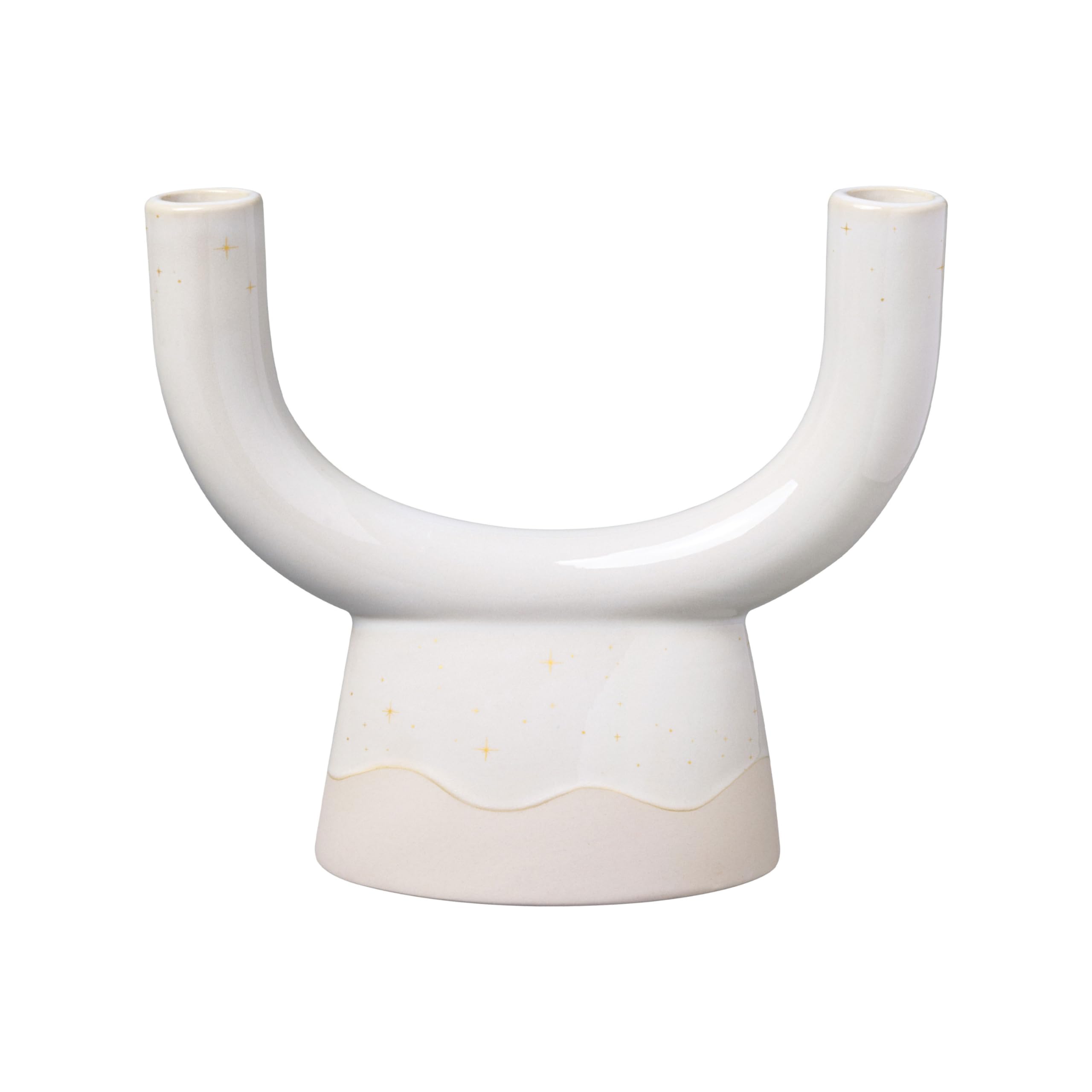 like. by Villeroy & Boch - Winter Glow U-shaped candle holder, Christmas decoration made of premium porcelain, White / Beige