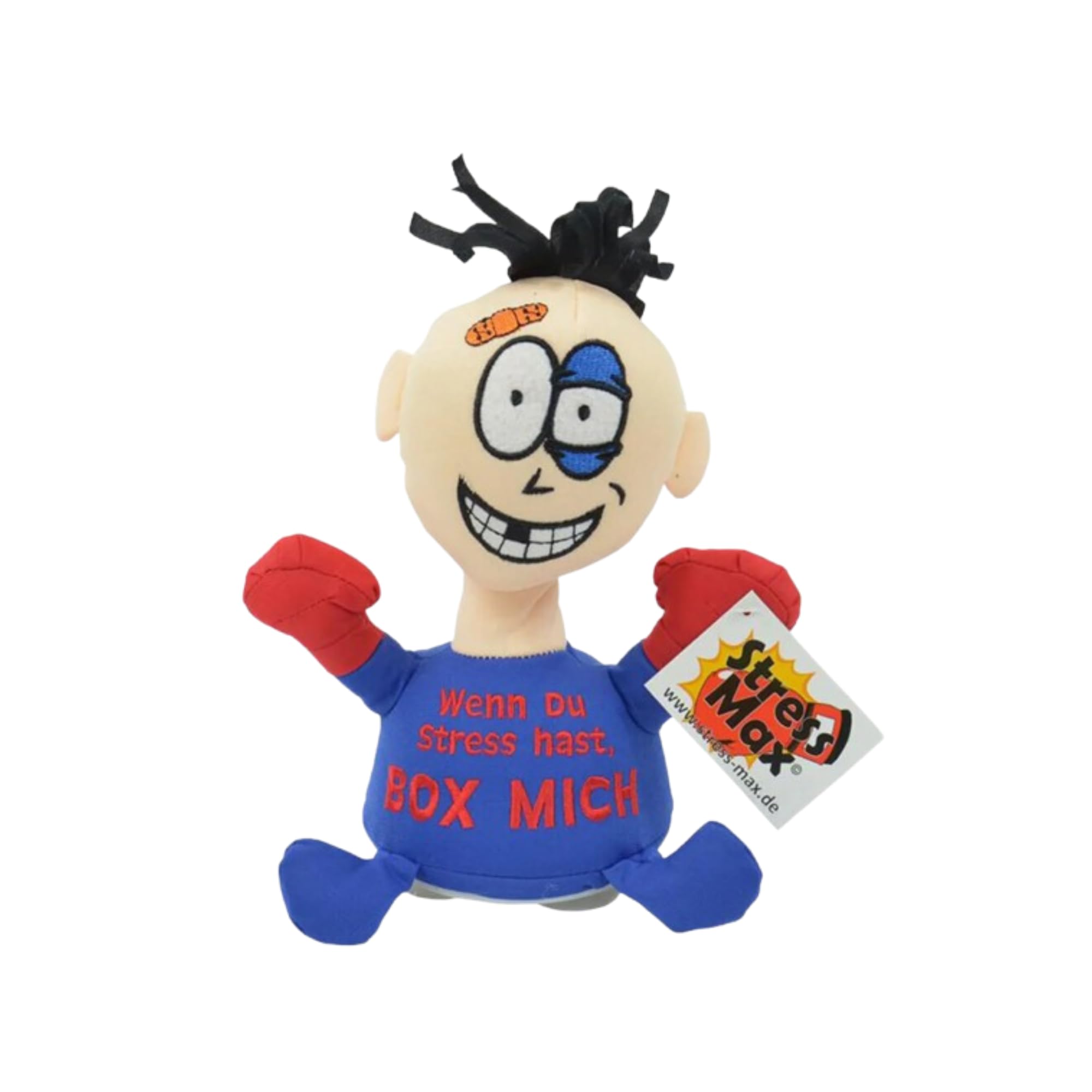 Kögler 75561 - Stress Rag Doll - Max with Print, Figure with Suction Cups on the Bottom, Ideal for Relieving Stress, Anger and Aggression