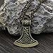 TTKP Viking Mammen Odin Symbol Rune Horror Peru Necklace Colo Axe Pendant Necklace Metal Chain Nordic Talisman