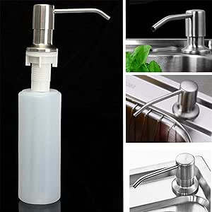 Dispensador de jabón líquido para fregadero de cocina, 350 ml, cabezal