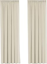 H.Versailtex Blackout Curtains 46x72 Beige Set of 2 Pencil Pleat Thermal