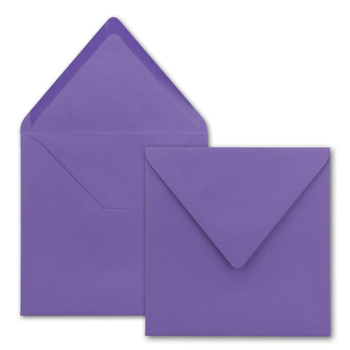 Square Envelopes/Intense Violet Purple Heavy Quality – Very Strong – 250 g/m², 158 x 158 mm, Nassklebung, Top Flap//From The Colourful Neuser. 50 Umschläge Purple