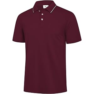 Men's Polo Shirt Short Sleeve Performance Tennis Golf Shirts Casual Shirts | Moisture-Wicking, Lightweight, Breathable Ribbed