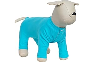 Lovelonglong Four Feet Dog Lightweight Pajamas, Pure Cotton Dog Jumpsuits 4 Legs Dog Onesies T-Shirt Stylish PJS Puppy Costume for Large Medium Small Dogs Turquoise M