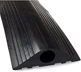 On1shelf Black 20mm Hole Industrial Rubber Floor Cable Protector 4M view 1