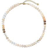 Elegance 11 designs Gemstone Beaded Necklaces For Women Rainbow Natural Stone Boho Waterproof Trendy Necklaces For Women Gift 16.5 inch