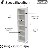 Oypla 6 Tier White Wooden CD DVD Game Shelf Storage Tower 102 Capacity view 2