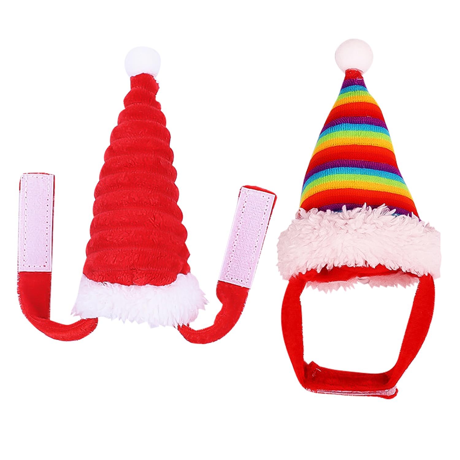 XNHIU 2pcs Hamster Christmas Hat Party Headpiece With Adjustable Strap Santa Hamster Hat Small Animals Outfit for Hamsters