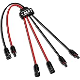 JXMXRPV Solar Connectors for 2 Solar Panels,Tool-Free Solar Cable Splitter, IP68 Waterproof Solar Wires Connectors,2to 4 Y Branch Parallel Adapter for PV Cable