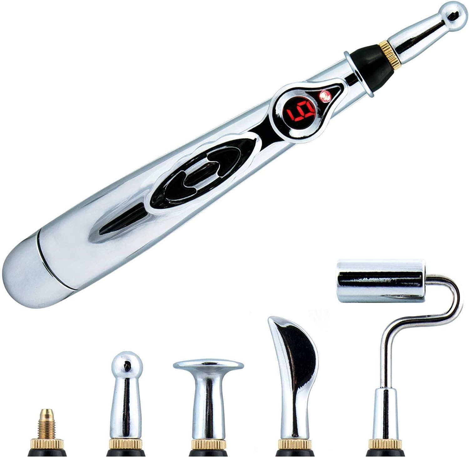5-in-1 Acupuncture Pen, Migaven Electronic Acupuncture Meridian Therapy Machine Energy Pens Massager Relief Pain Tools with 5 Massage Heads 9 Levels: Health & Personal Care