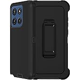 RubCase for Motorola Moto G Stylus 2025 Case with Belt Clip Holster,2X Screen Protector,Heavy Duty Military Grade Full Body Shockproof Rugged Protective Cover for Moto G Stylus 5G 2025 (Black)