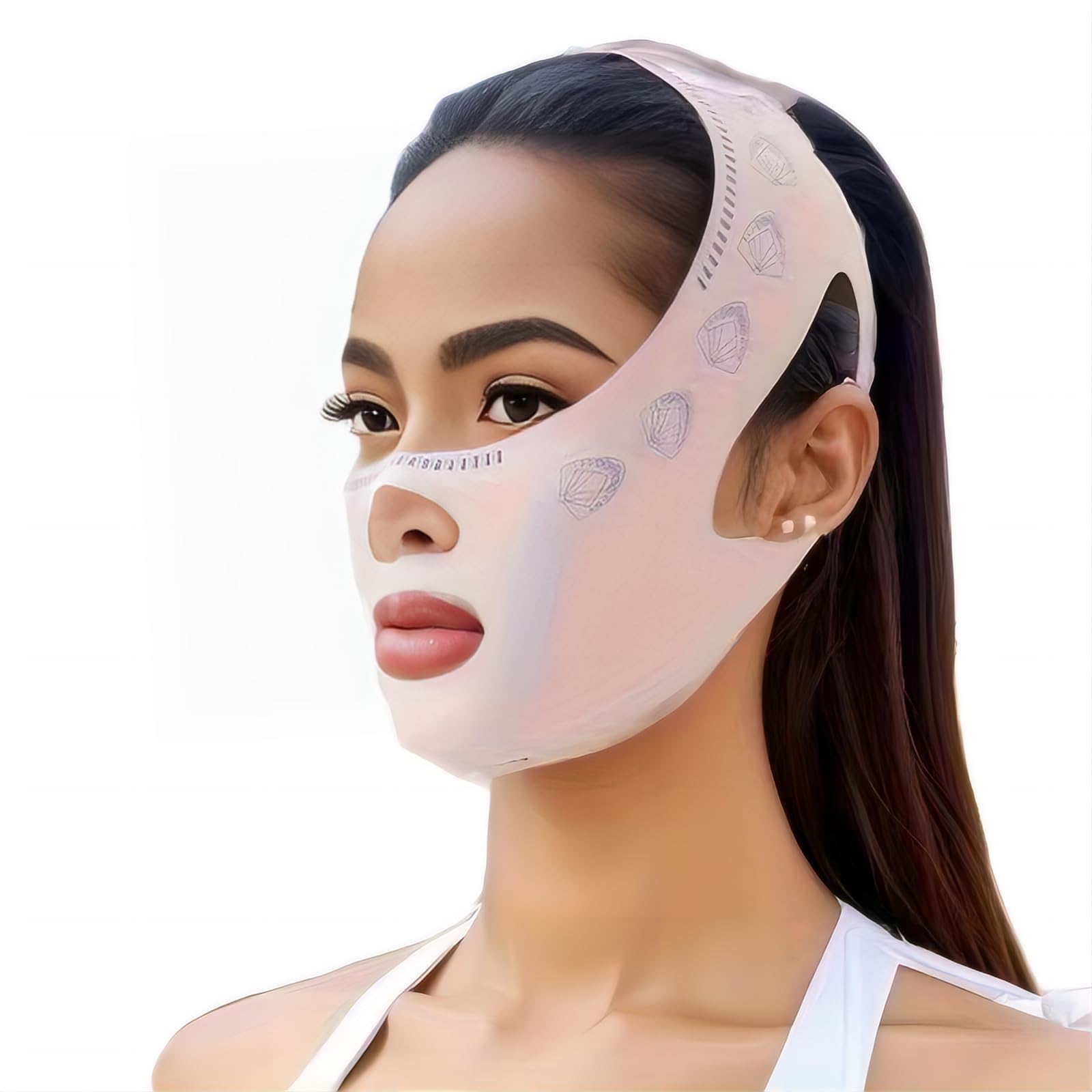 Photo 1 of 1pc V Line Face Lifting Strap - Chin and Cheek Lifting Bandage for V Face Lift - Sleeping Mask Strap for Women - Gift Idea