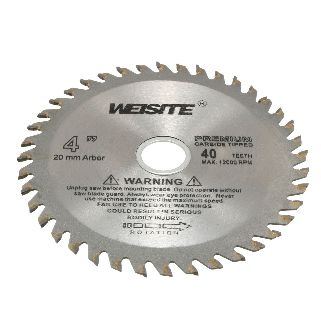 Sourcingmap 40T 4" x 20mm Silver Tone Carbide Circular Slitting Saw Cutter