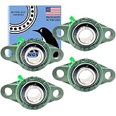 PGN UCFL205-16 (4 Pack) 2-Bolt Flange Bearing 1" Bore | Self aligning design, Cast iron housing, Chrome steel construction