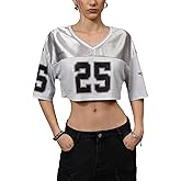 SOLY HUX Jersey Shirts for Women Y2k Crop Tops Streetwear Sportswear Short Sleeve T-Shirt Cute Football Jersey Top