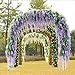Vopie 12 Piece Artificial Wisteria Vine Ratta Silk Hanging Flower For Wedding Decor, Garden, DIY Living Room, White