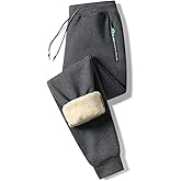 PARTICLE PLANET Men's Sherpa Lined Athletic Sweatpants Winter Warm Track Pants with Zipper Pockets