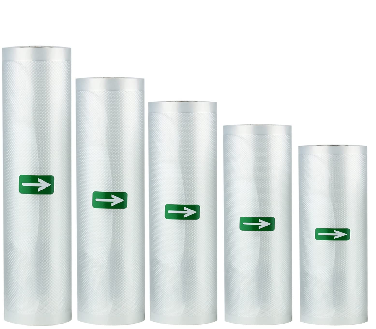 MKISHINE 5 Rolls Vacuum Food Sealer Rolls,bags for vacuum sealing,sous vide bags allow you to cut a bag to the size you want, 5 different sizes