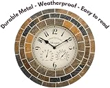 Garden Mile 34cm Stone Slate Outdoor Clock & Thermometer Waterproof view 7