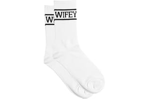 Mikovivi Wifey Socks, Soft Stylish Newlywed Socks Wedding Essentials White with Black Text Keepsake for Women Anniversary