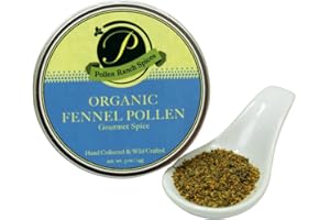 Pollen Ranch's Organic Fennel Pollen Spice, Perfect for Cooking and Seasoning with Fennel Flavor, Made from Premium Organic Fennel Flowers - 0.5 oz. Tin