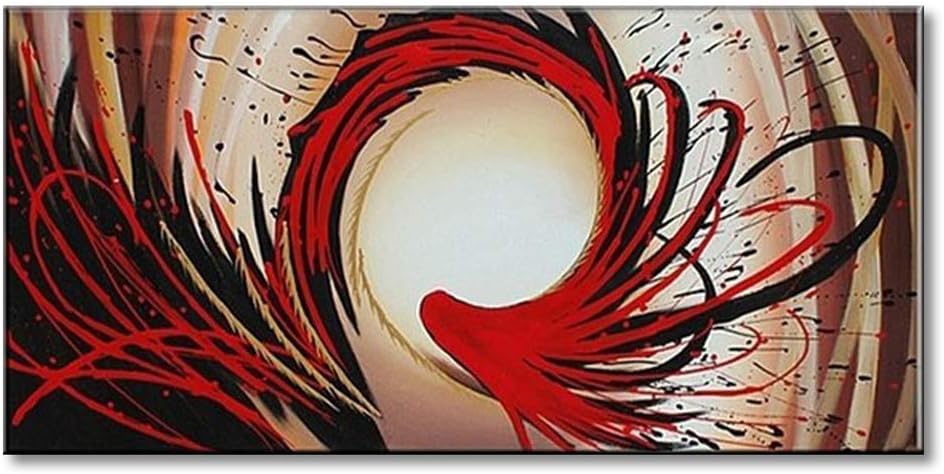 Paintings - Large Handmade Red Abstract Wall Art Modern Oil Painting on Canvas