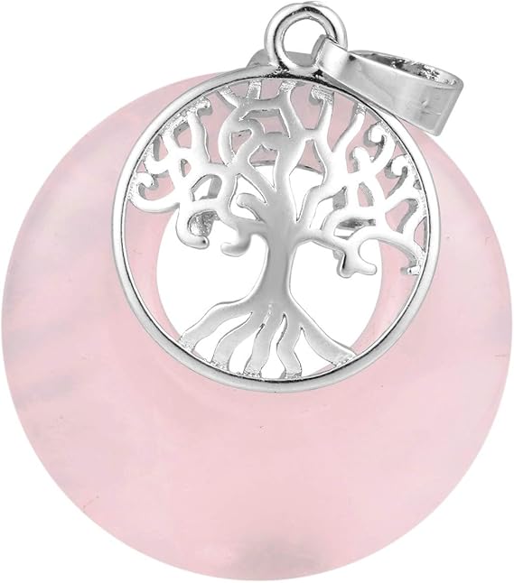 Amazon Sunyik ラッキーコイン ストーン ツリーオブライフ ネックレス レディース メンズ ハンドメイド ヒーリングクリスタル お守りペンダント チェーン付き ユニセックス パープル ネックレス 通販