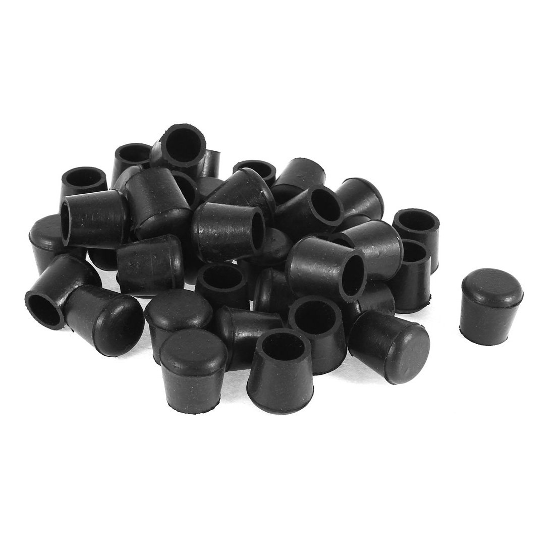 sourcingmap Rubber Chair Table Feet Pipe Tube Tubing End Caps 14mm 40 Pcs Black
