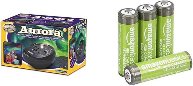 Brainstorm Toys Aurora Northern Lights Projector Nightlight Amazon Basics High Capacity Rechargeable Batteries Pre Charged Pack Of 4 Appearance May Vary Amazon Co Uk Toys Games