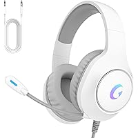 Syndesmos CM7002 Gaming Headset for pc, ps5, ps4, Mac, Switch, Xbox Series, Surround Sound RGB Gaming Headphones with Noise C