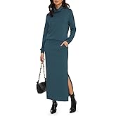 Casly Lamiit Women's 2 Piece Skirt Set Turtleneck Tops Long Skirt Matching Outfits with Pockets Fall Loungewear