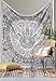 Craft N Craft India Wall Tapestry - Hanging Mandala Tapestries – Bohemian Beach Picnic Blanket – Hippie Decorative & Psychedelic Dorm Decor - 85 x 83 Inch (White Queen)
