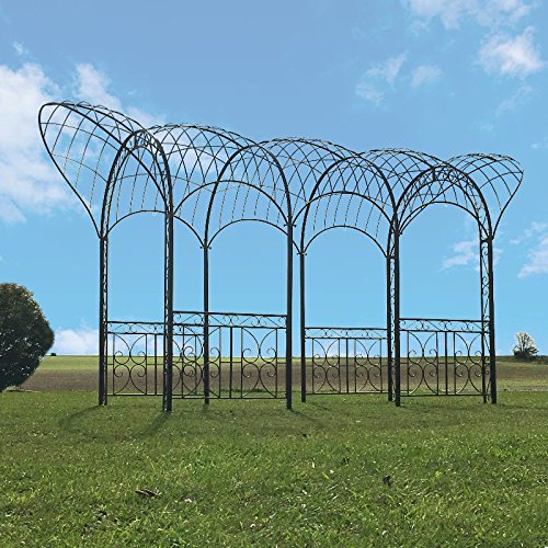 Chemin_de_campagne großer Pavillon Pergola Kiosque Rosenbogen aus Eisen, 561 cm