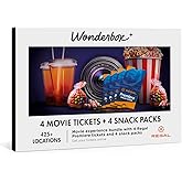 Wonderbox Regal Movie Gift Box, 4 Tickets & 4 Snack Packs Movie Night Experience for 2, Valid at 425 Locations