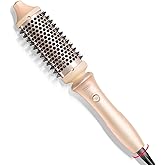 TYMO Thermal Brush Curling Brush - STYLUX 1.7 Inch Blowout Volumizer with Flexi-Fit for Hair Straightening, Heated Round Styler Tool, Hair Straightener and Curler 2 in 1, Dual Voltage, Pink