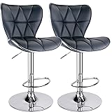 Leopard Shell Back Adjustable Swivel Bar Stools, PU