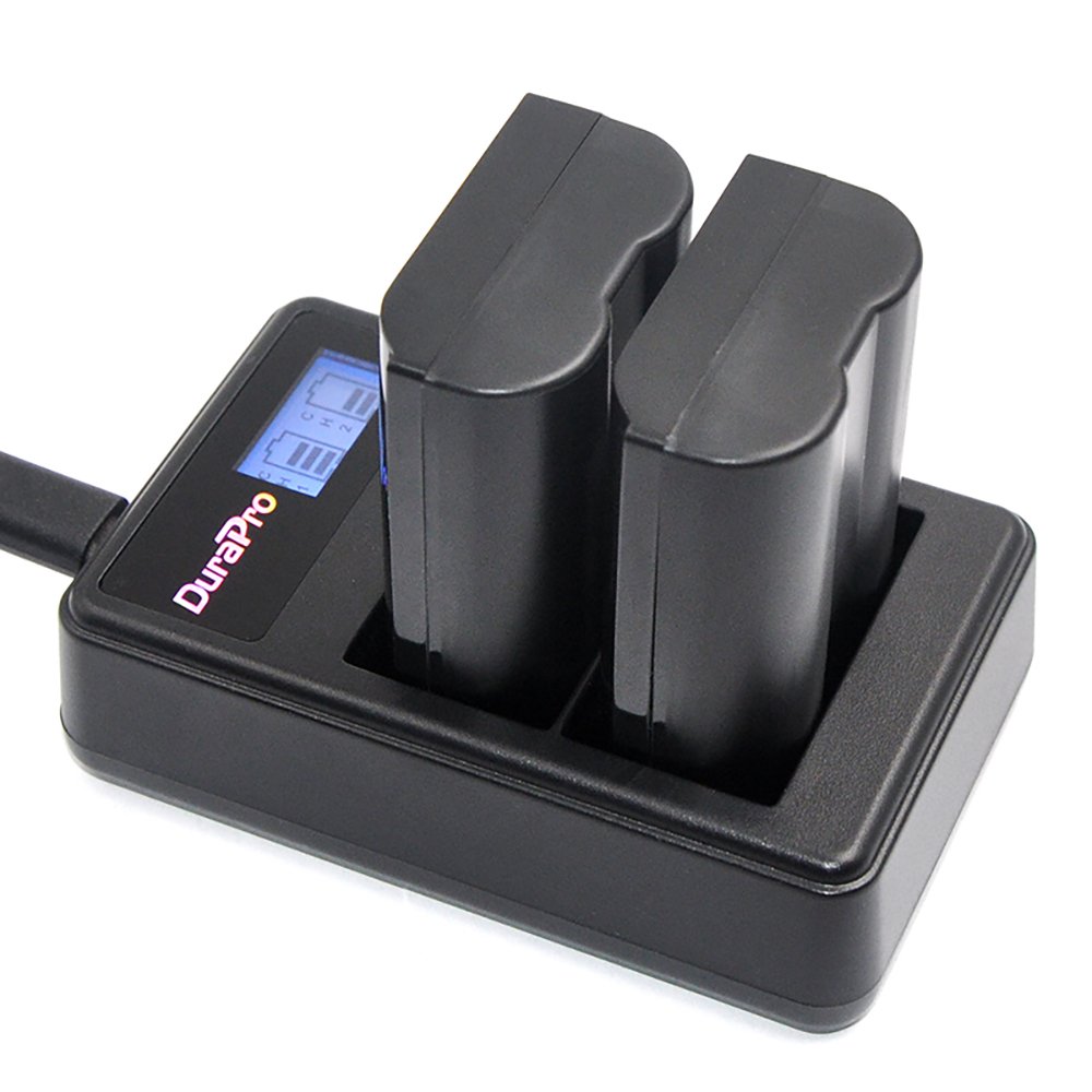 DuraPro Rapid LCD Dual USB Charger for Nikon EN-EL15 Nikon 1 V1 D810 D610 D750 D800E D810A D800 D7200 D7100 D750 D600 D7000 Digital SLR Camera Batteries