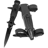 Saekodive Noir Dive Knife - Scuba Diving Knife with Holster, Dive Knife with Sheath and Leg Strap