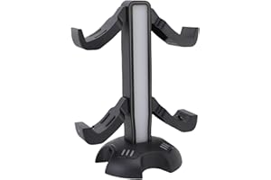 BONKZEBU Controller Charger Holder with Fast Charging for Gamers Desktop, USB Hub and Headset Stand for Controllers, 9 RGB Li