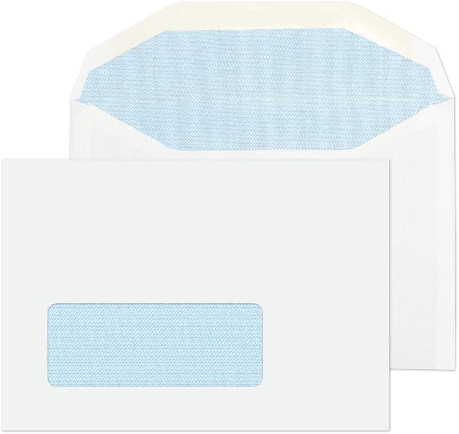 Blake Purely Everyday C6 114 x 162 mm 80 gsm Gummed Mailer Window Envelopes (2601) White - Pack of 1000, C6 - 114 x 162 mm