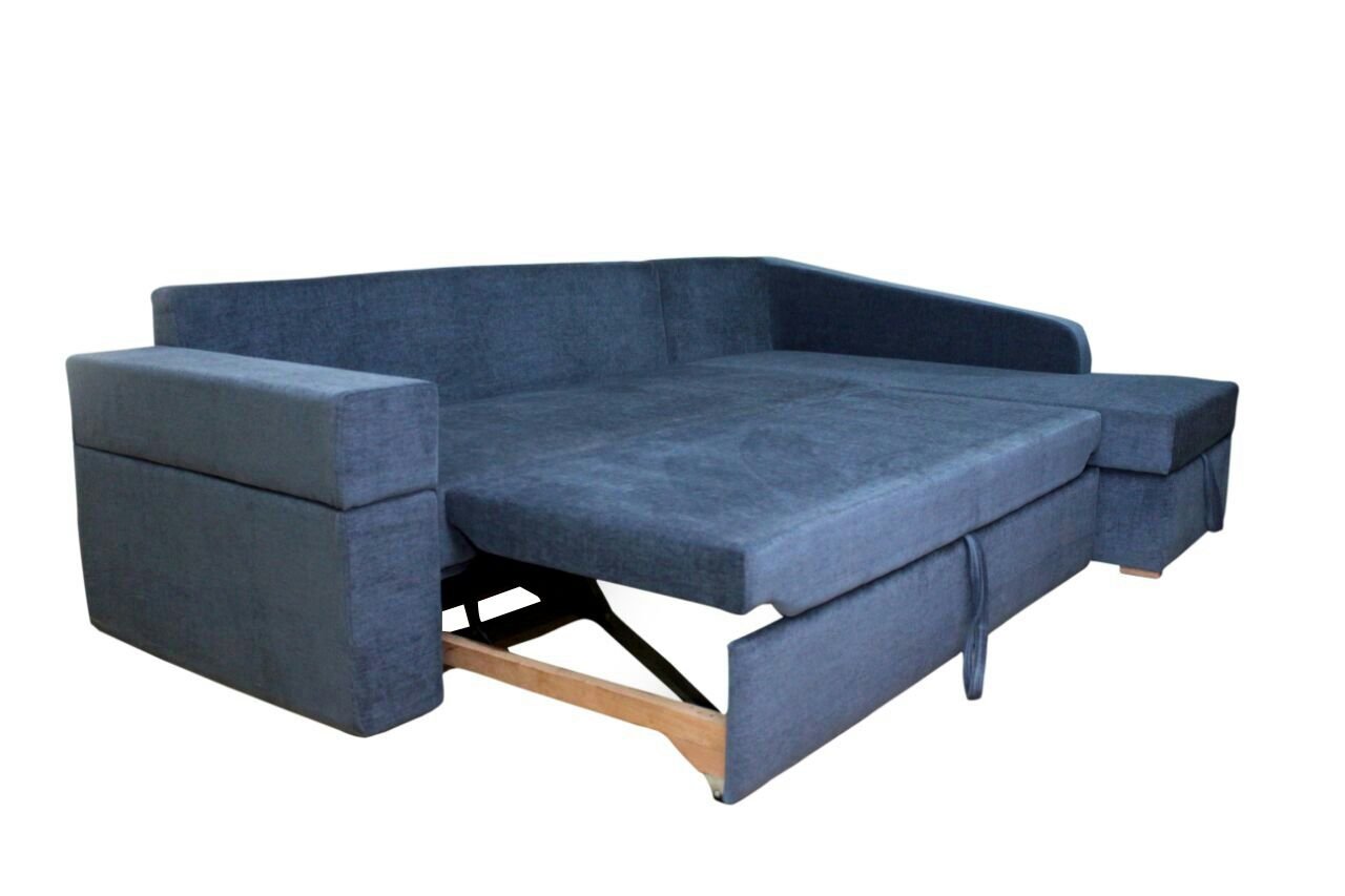 Adorn India Comfort Line L Shape 6 Seater Corner Sofa Cum Bed RHS (Grey)