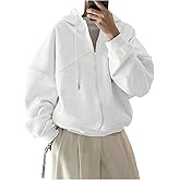 Verdusa Women's Zip Up Hoodies Fall Fashion Outfits Comfrt Hoodie Streetwear Long Sleeve Sweatshirt