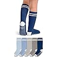 LA ACTIVE Girls Knee High Socks Cozy Warm Cotton Uniform Sports Socks for Baby Toddlers Kids Dress Socks