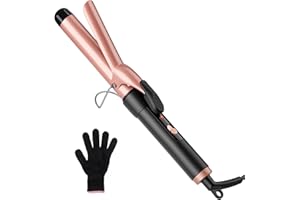 Large Curling Iron 1.25 Inch Barrel, Long Barrel Curling Wand for Hair, Ceramic Tourmaline Hair Styling Tool, Dual Voltage