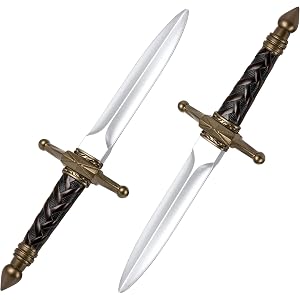 Pterosauria 2pcs PU Foam Fake Dagger Prop, Cosplay Sword Weapons for Play Fighting Costume Accessory Party (Set E(2 Pack))