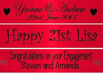Birthday Wedding Engagement Party Banner Decorations Personalised