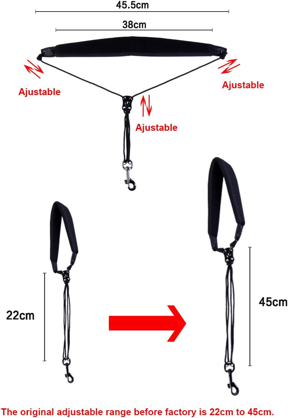 Rayzm Saxophone Strap with Metal Hook for Adults and Children Soft Padded Adjustable Sax Neck Strap for Alto/Tenor/Soprano/Baritone Saxophones - Image 3